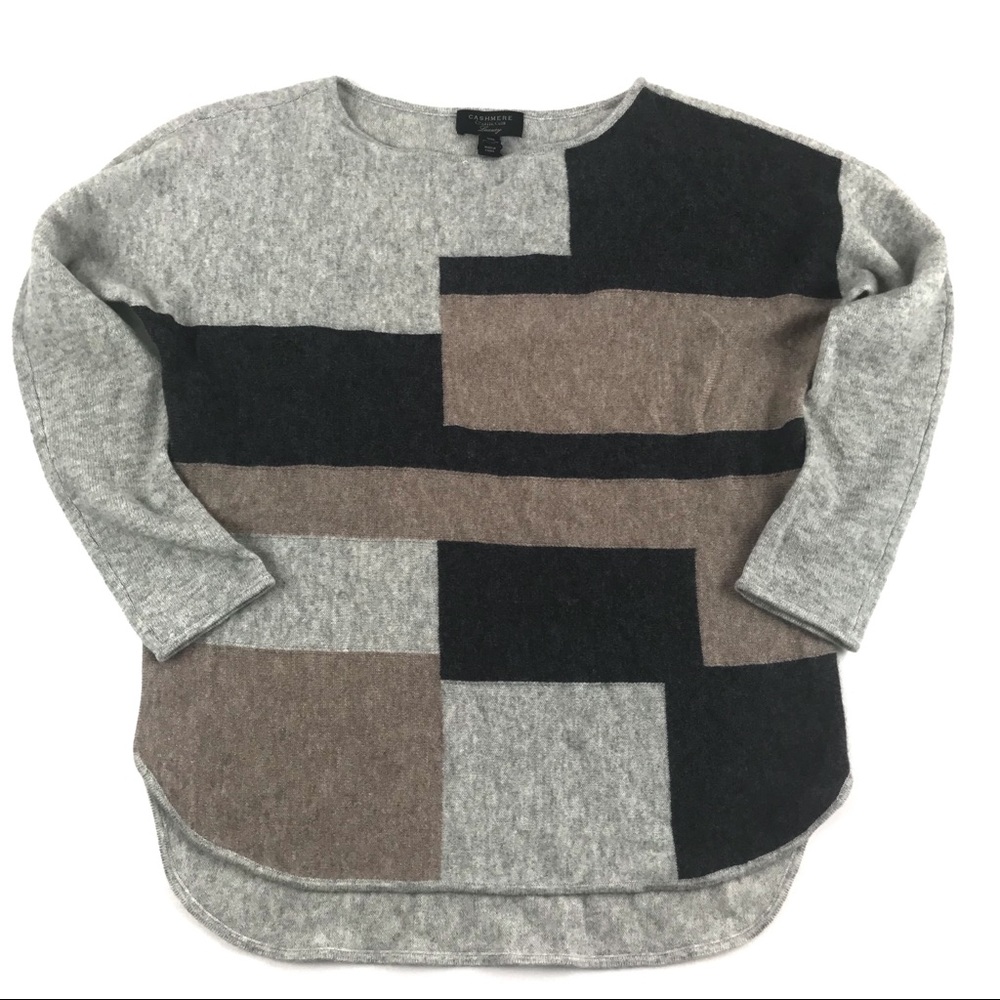 100% Cashmere Sweater Charter Club Colorblock